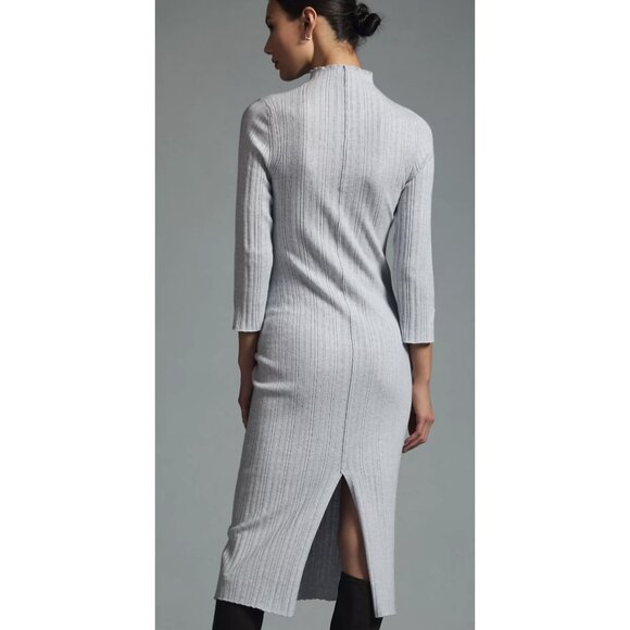 ANTHROPOLOGIE DAILY PRACTICE Textured Column Sweater Dress in Heathered Gray XXS - Picture 2 of 16